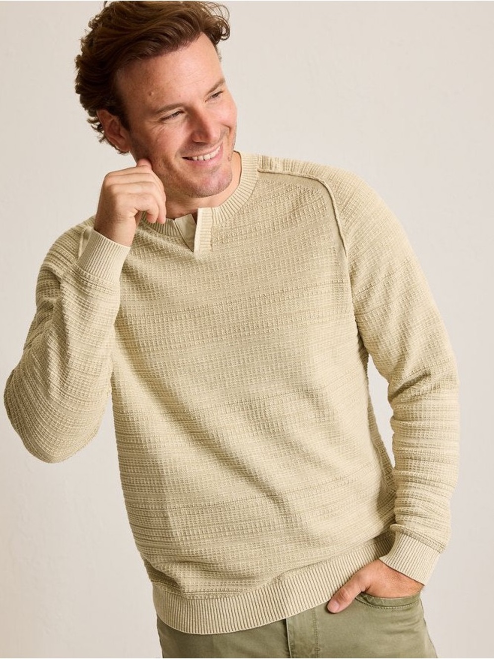 Tommy Bahama Mens Sweater Long Sleeve Pullover Crew Neck Beige Casual XL